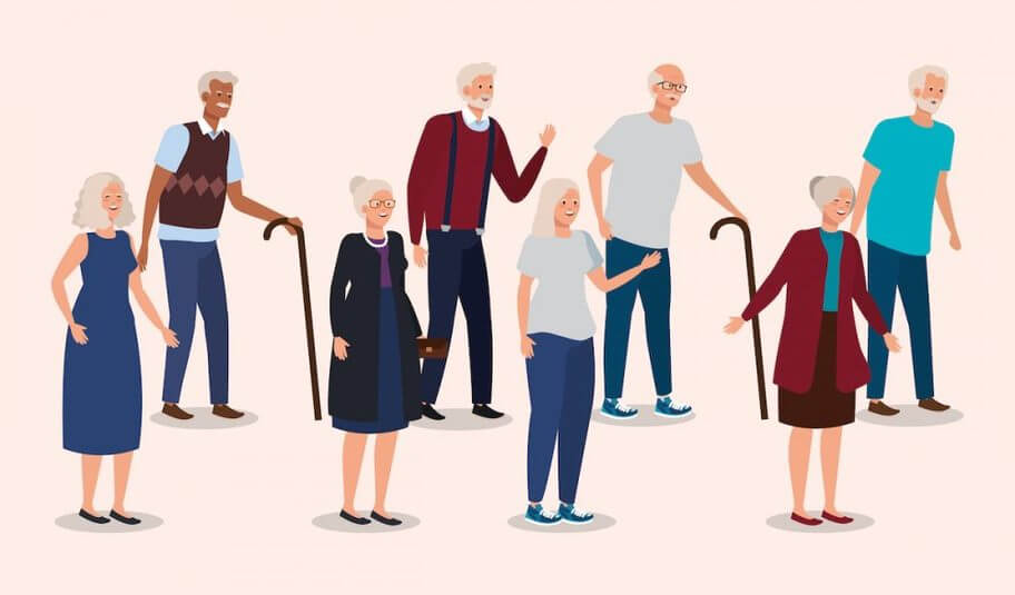 Animated elderly people