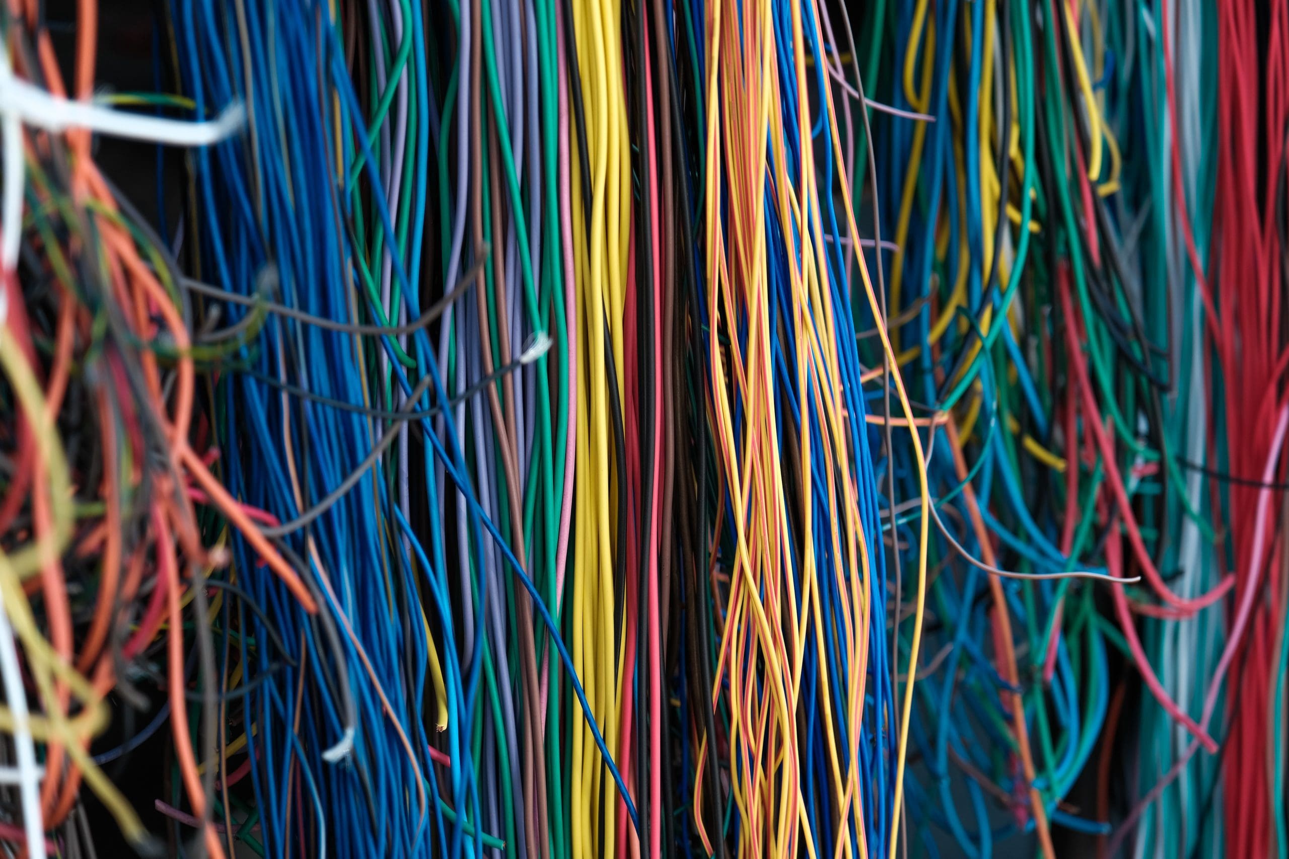 Abstract image of wires and network cables