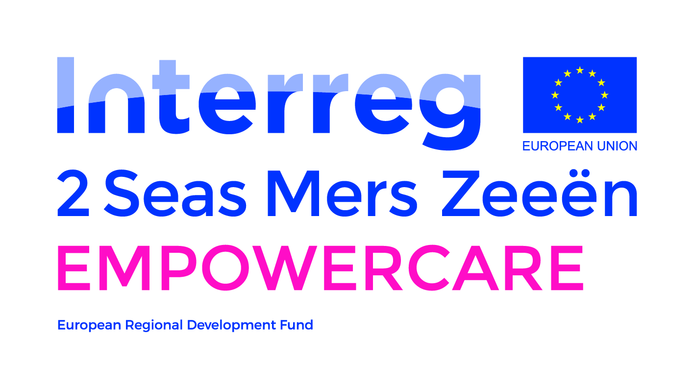 Logo for EMPOWERCARE. Text reads "Interreg 2 Seas Mers Zeeen EMPOWERCARE European Regional Development Fund"